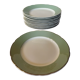 12 flat plates Villeroy & Boch Mettlach celadon green and vintage gold 1960s