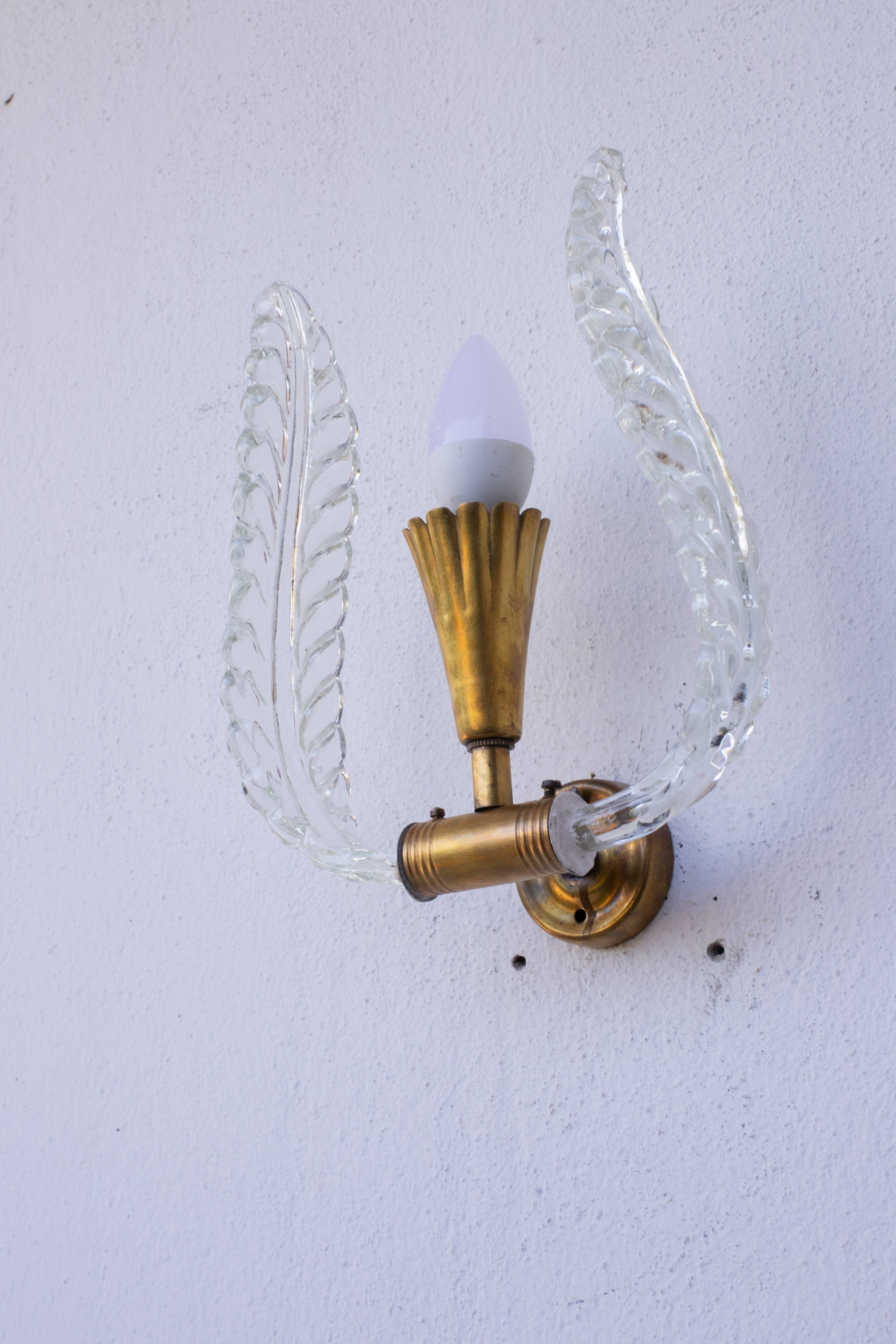"Angel", Murano Wall light by Barovier e Toso, 1940