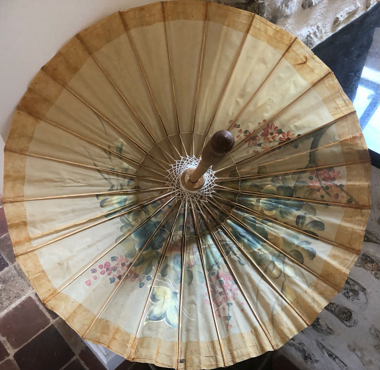 Vintage hand-painted Japanese umbrella