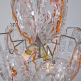 Chandelier vintage avec médaillons oranges