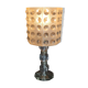Lampe de table pied verre & abat-jour plastique diamanté Vintage 50-60