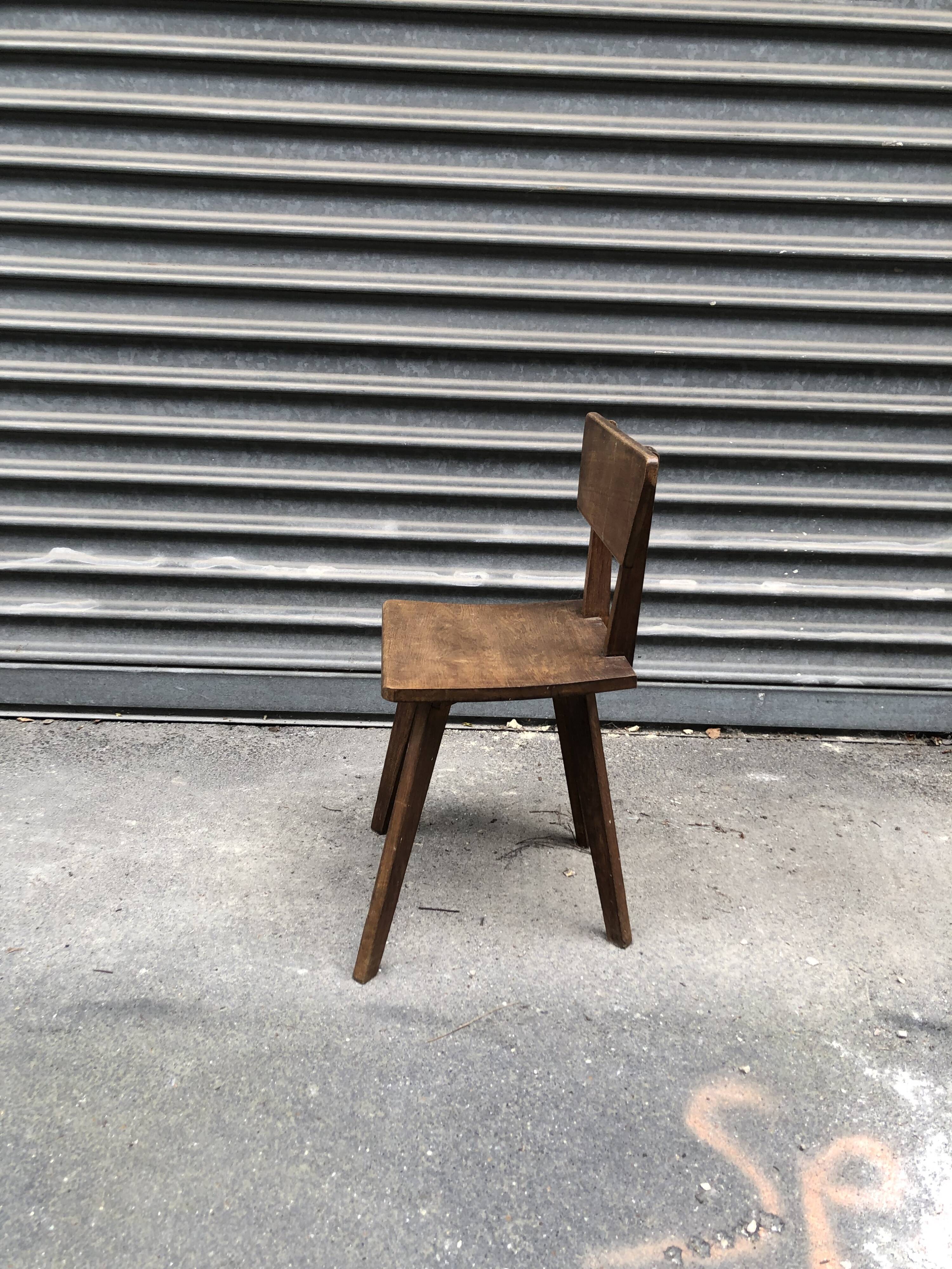 Brutalist wooden chair, year 30/40
