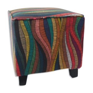 Tabouret cube tissu Kenya