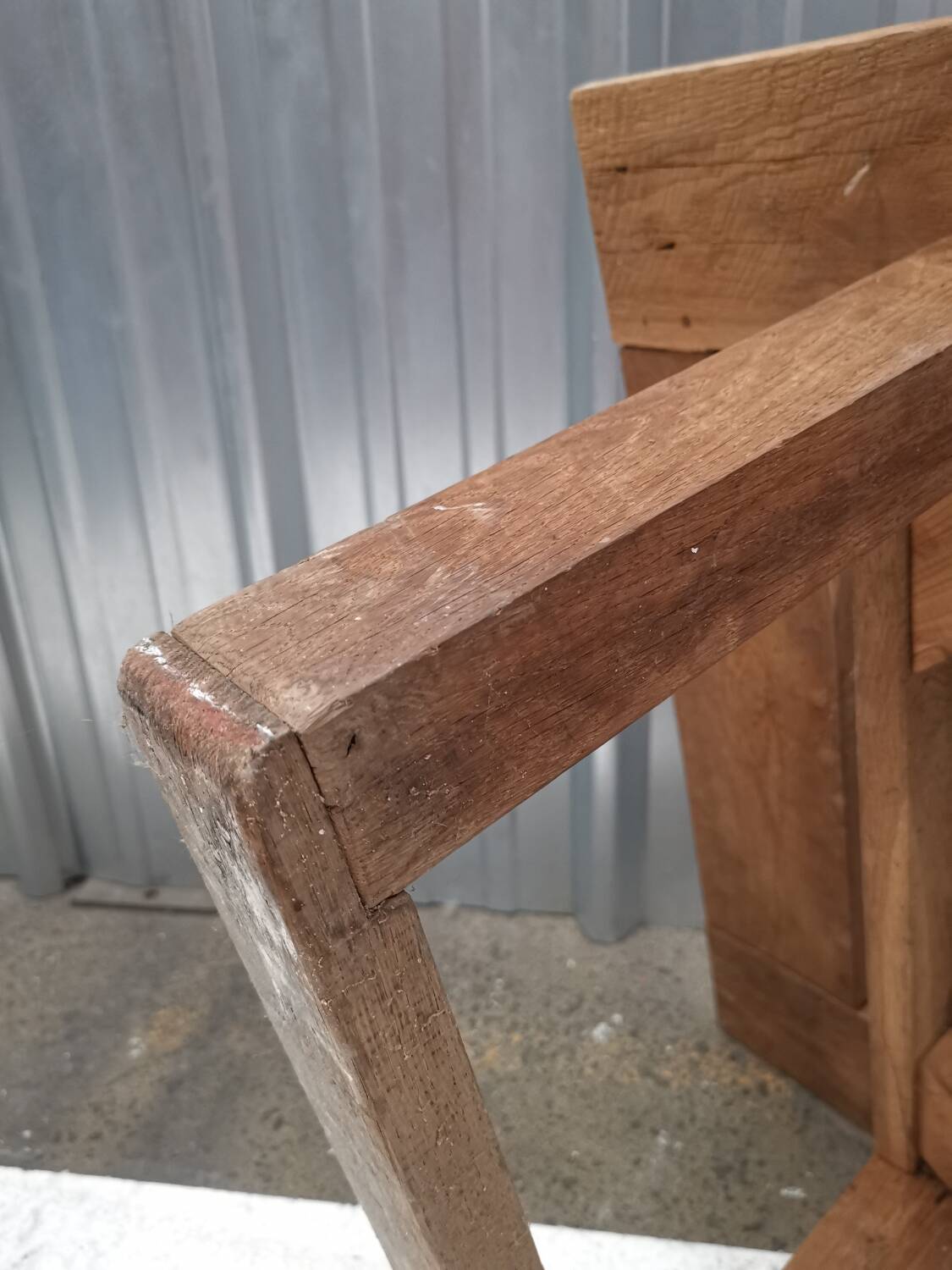 Vintage slatted oak bed base, 1950