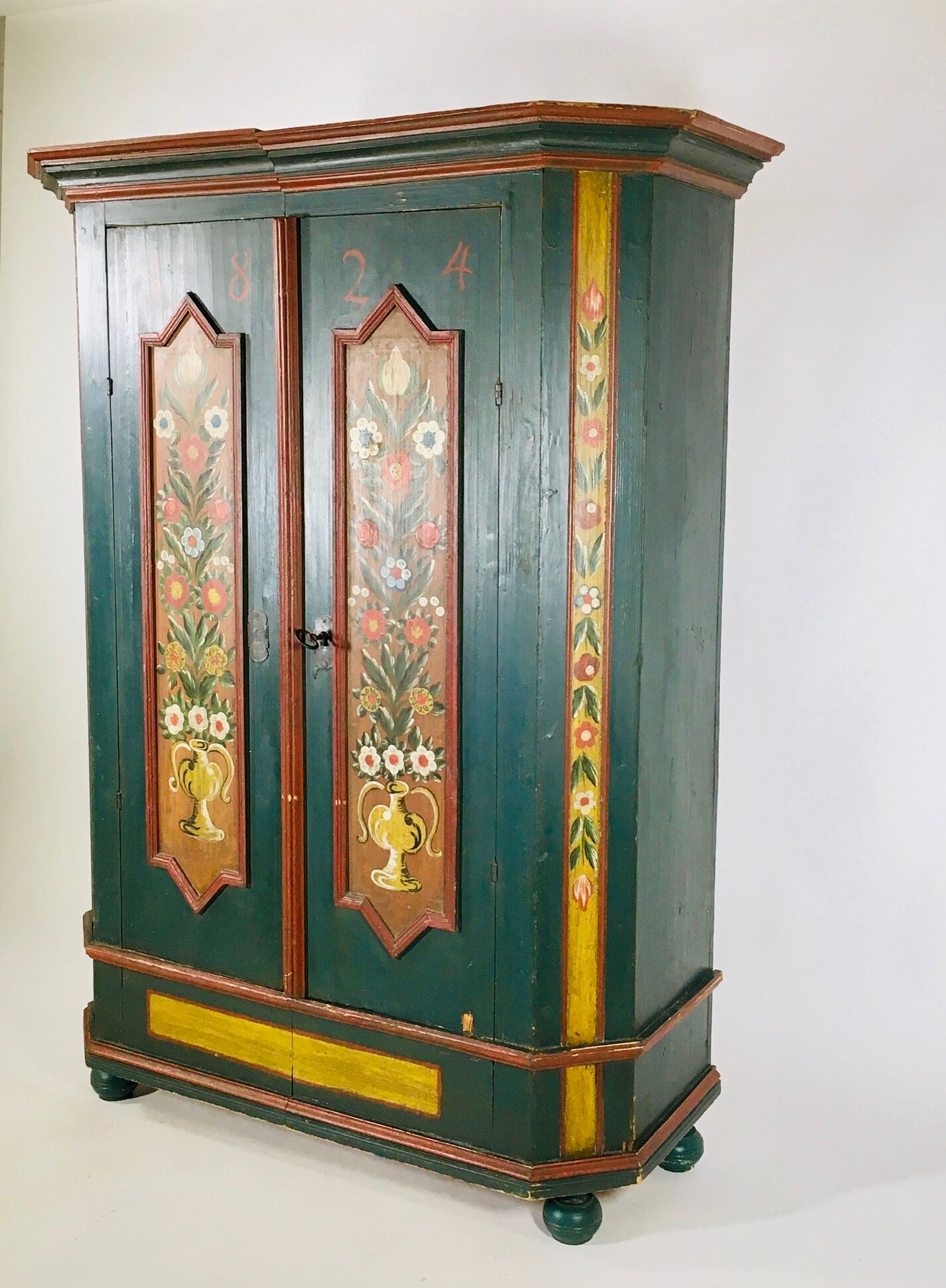 Painted Bavarian wardrobe, Germany 19th's