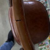 Set of 7 vintage Skaï crocro chairs from the 70s