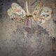 Suspension, lustre, pale fleurs, rotin et globe vintage