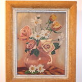 Oil painting on canvas signed H.Simon Bouquet of flowers 1930