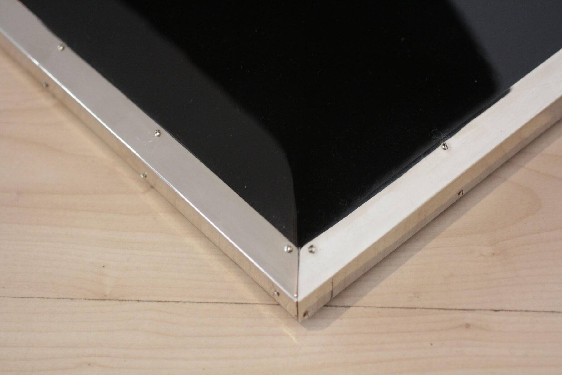 Art Deco Bauhaus Side Table in Black Lacquer & Chrome, Austria, 1920s