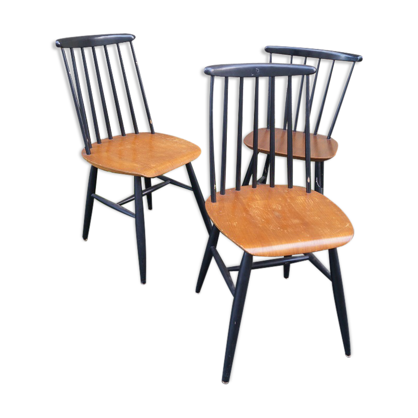 Lot of 3 chairs Fanett by Ilmari Tapiovaara 1960