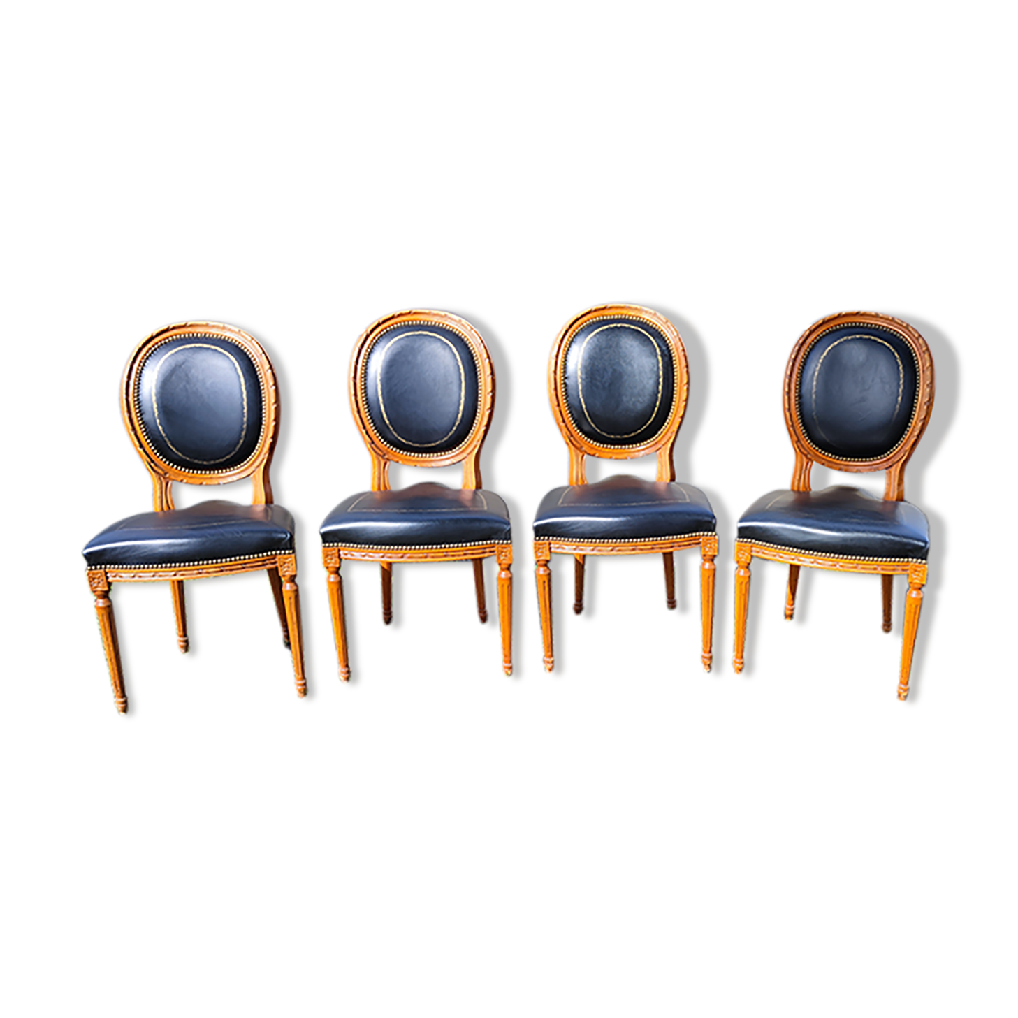 4 Louis XVI medallion chairs