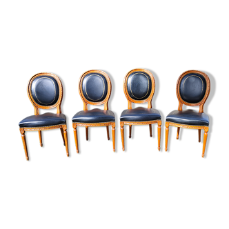4 Louis XVI medallion chairs