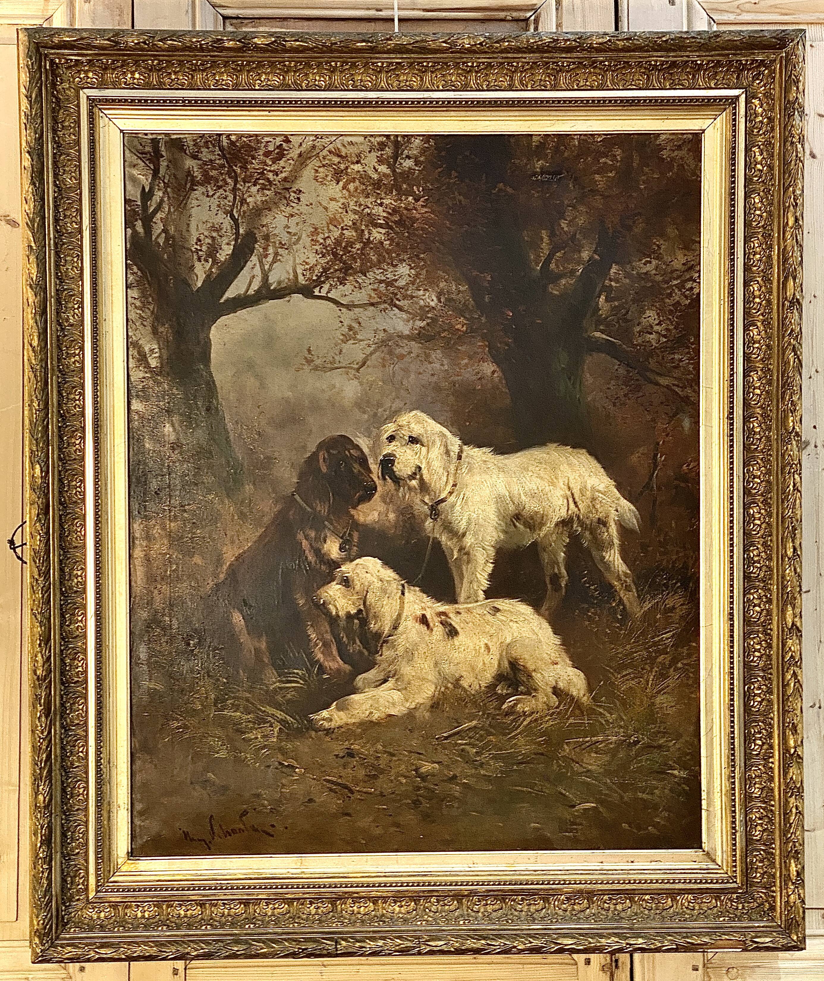 Henry Schouten (1864-1927) Hunting Dogs at Rest -