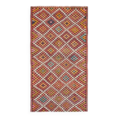Tapis vintage turc Oushak fait main en laine et coton orange
