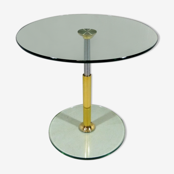 Peter Draenert round glass side table, 1983