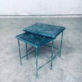 Postmodern Handmade Nesting Table Set by J. Berdou, France, 1980s, Set of 2