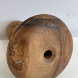 Olive wood candle holder