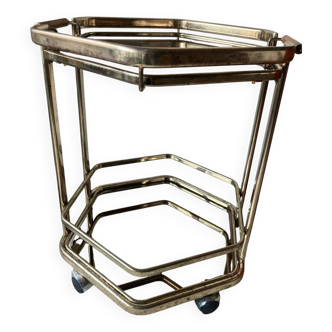 Vintage brass and smoked glass serving trolley
