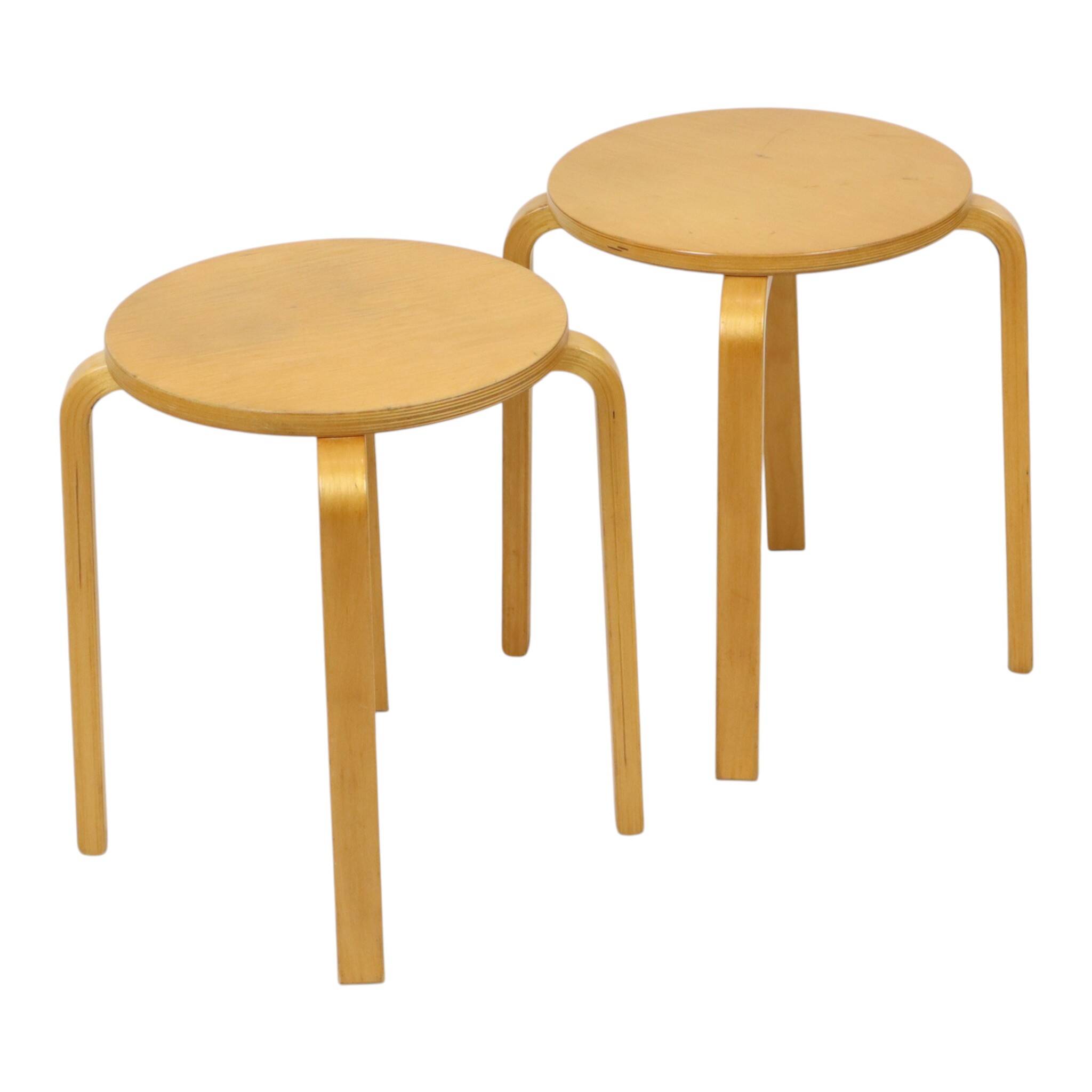 Set of 2 Vintage IKEA Frosta Stools, Beech Wood, 1990s