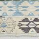 5x8 Geometric Wine Red Blue Vintage Rug, 144x241Cm