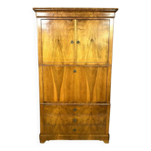 Louis Philippe - Charles X period secretary cabinet in blond walnut