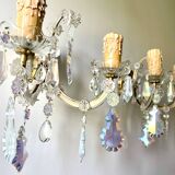 Pair of Marie Thérèse double wall lights in Bohemian crystal