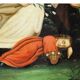 Oil painting on canvas, angel with sleeping child.
