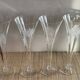 4 champagne flutes in crystal engraved Marguerite