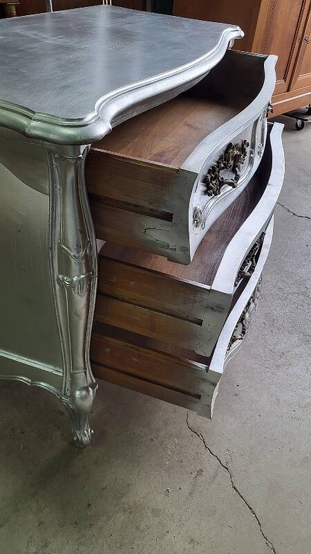 Commode style louis XV argente 3 tiroirs