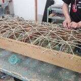 1930s Extraordinary Art Deco Ottoman in Sheepskin Upholstery, Czechoslovakia