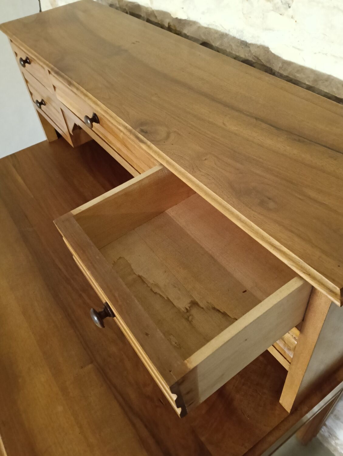 Solid walnut graduated desk