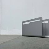 Minimalist aluminium magazine rack by Norman Foster for Helit, Germany, 1990s.