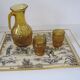 Yellow amber vintage - decanter and glasses water service