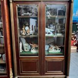 Library from the Napoléon III era. Brass inlay, mahogany, brass decoration.