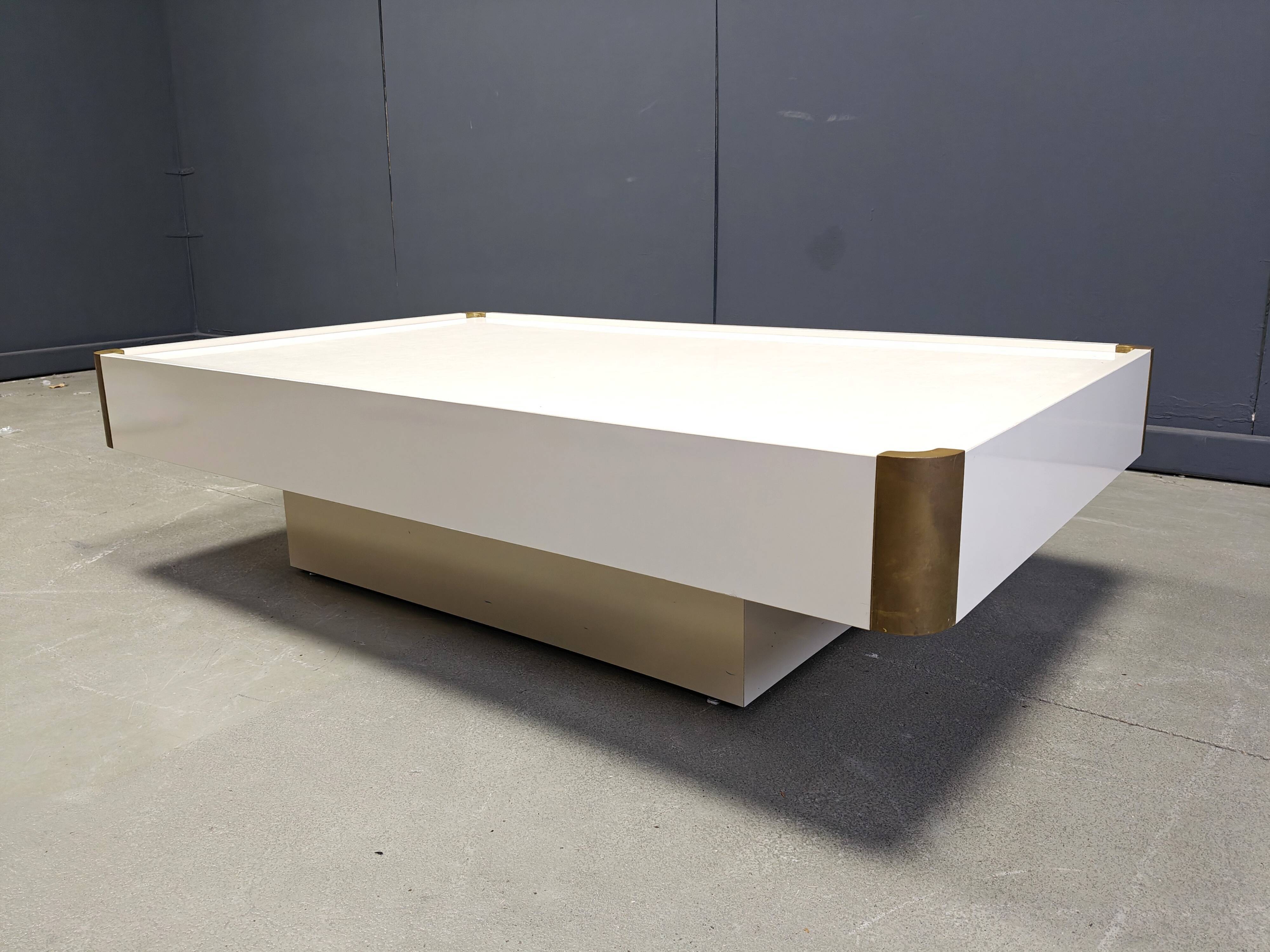 Vintage coffee table attributed to Willy Rizzo, 1970s.