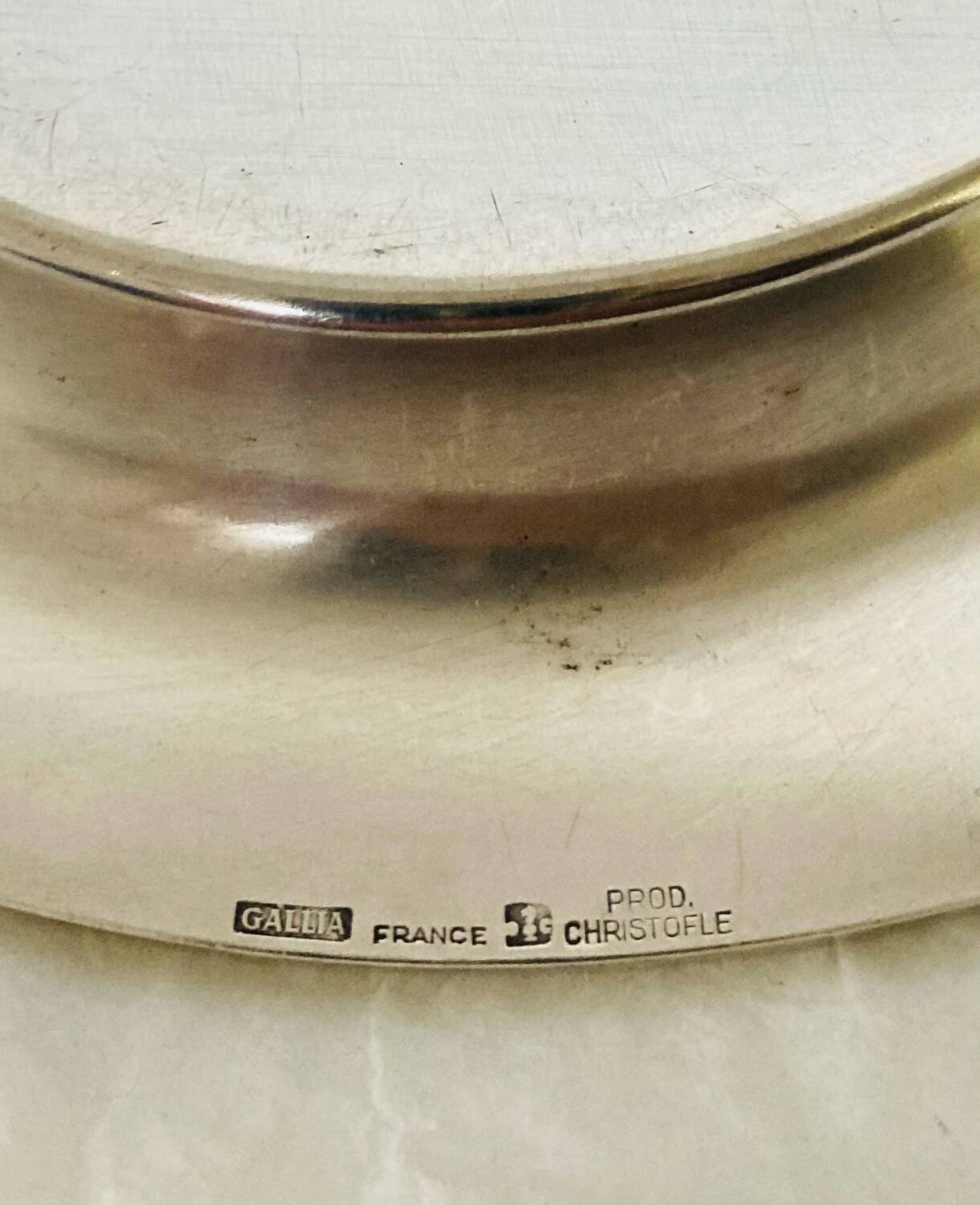 Christofle / galia trays in hallmarked silver metal in their case