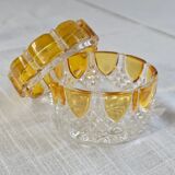Amber and transparent crystal box Val Saint-Lambert Art Deco
