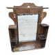 Antique mirror - Art Deco shelf in Burmese teak
