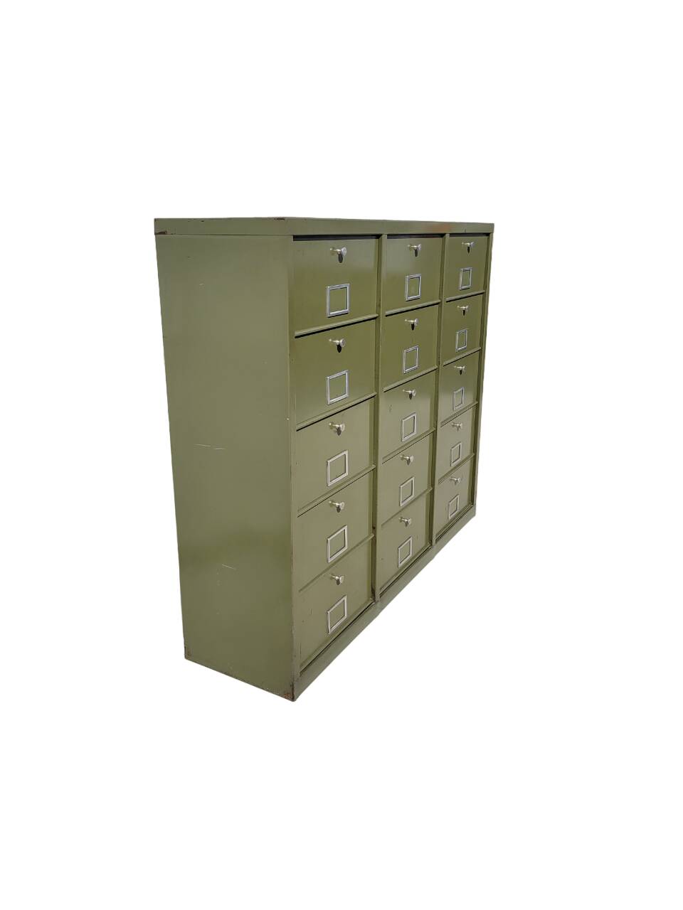 Industrial workshop furniture with 15 flaps Khaki