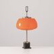 Oscar Torlasco, orange glass table / desk lamp, Prod. Lumi, 1960 ca.