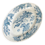 Plat de service ovale en terre de fer, Longwy, XIXe