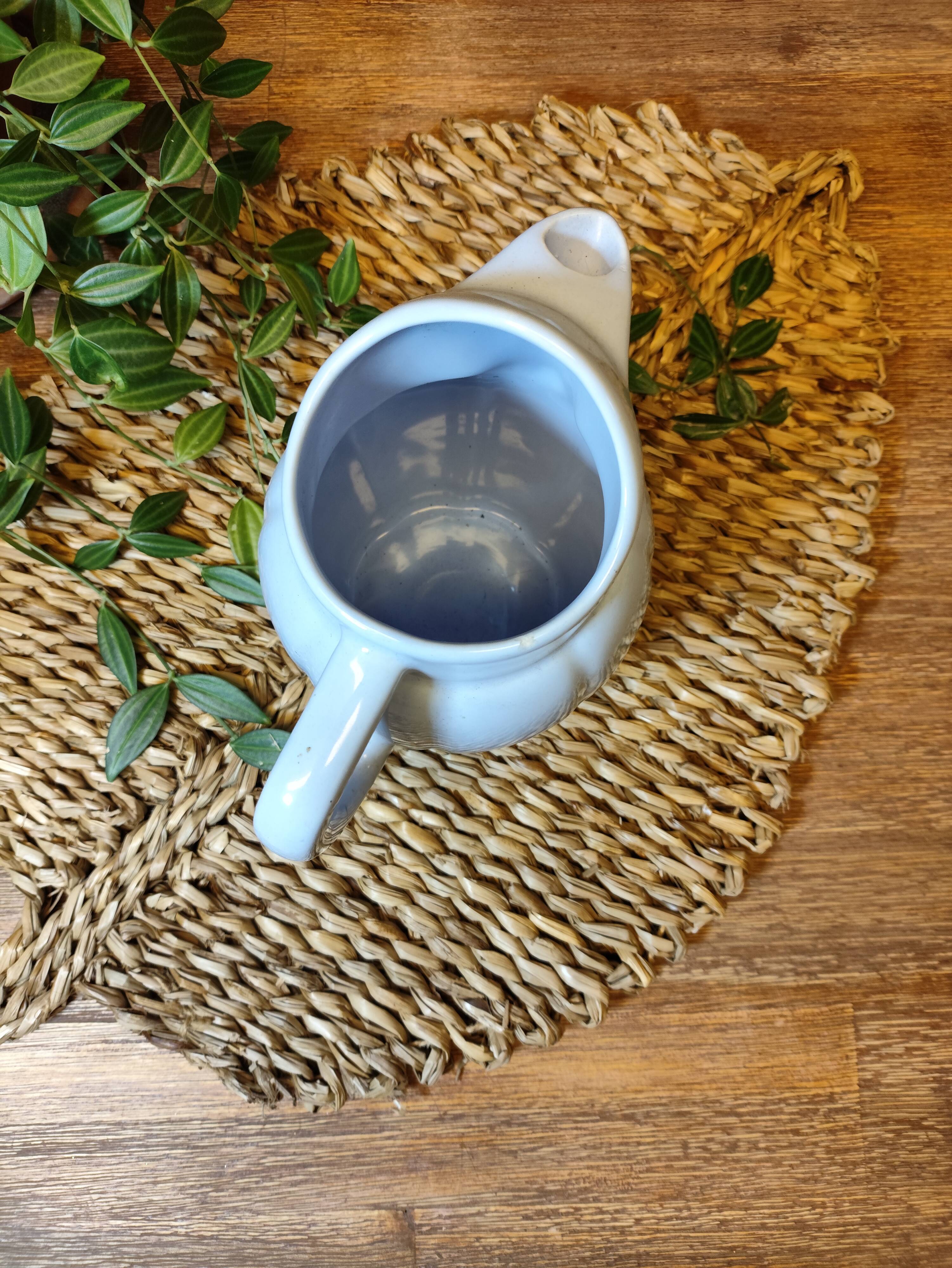 Vintage Lavender Blue Ceramic Pitcher