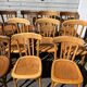 (Lot) 14 honey-coloured bistro chairs (Baumann)