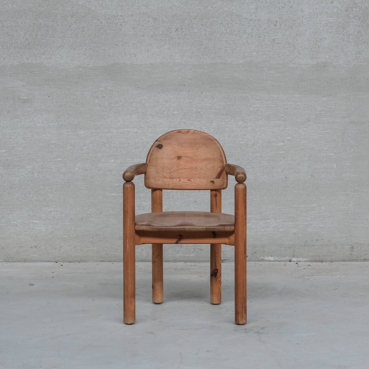 Pine Mid-Century Arm Dining Chairs attr. to Rainer Daumiller (8)