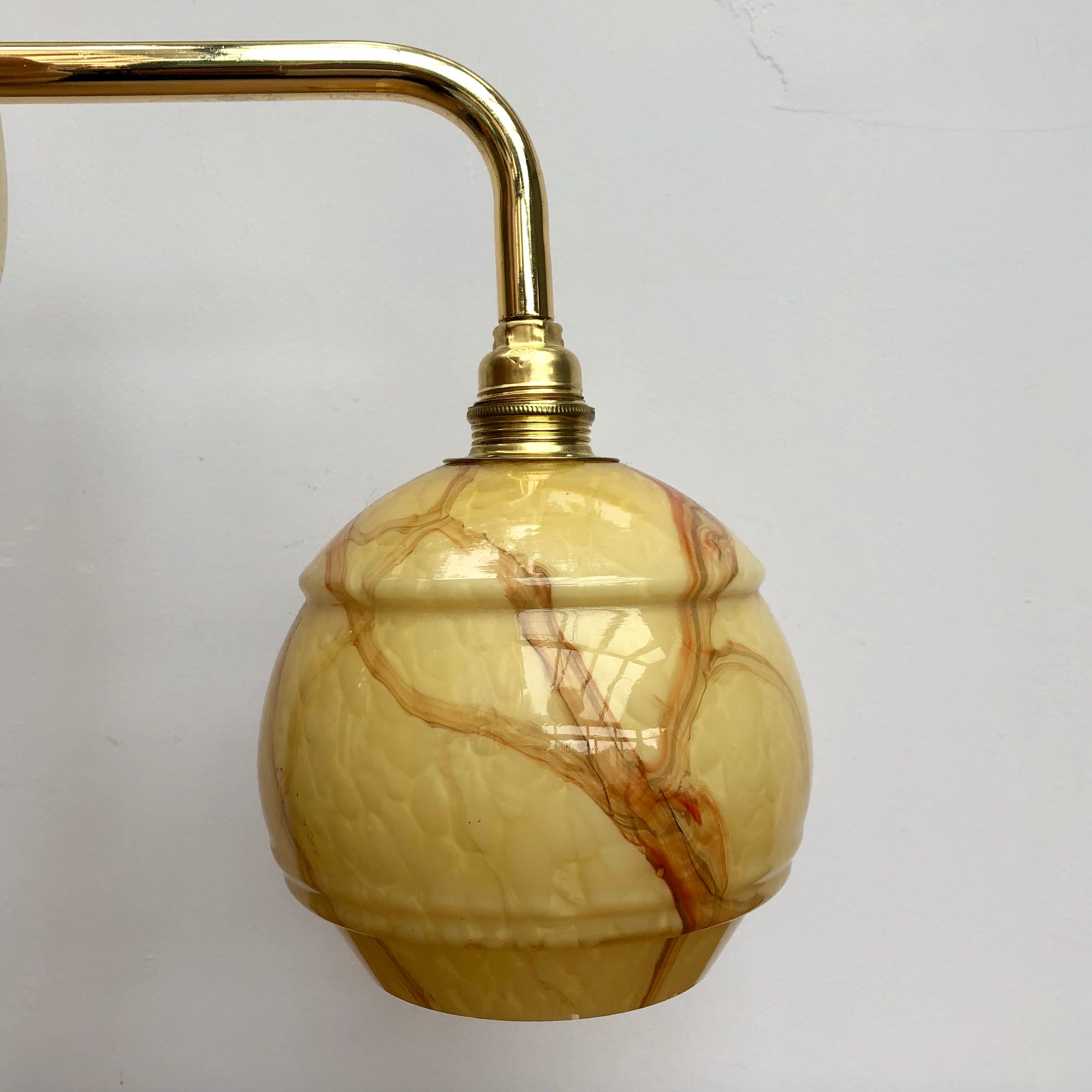 Clichy vintage glass wall light  marbled effect