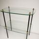 Vintage display 1950 / 1960, side table / sofa end, glass shelves