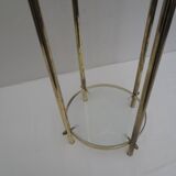table, end table in gold metal and glass
