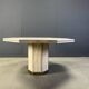Octogonal italian travertine and brass dining table 1970s