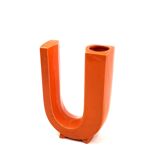 Space age U letter ceramic solifleur vase, Marcel Radureau France 1970