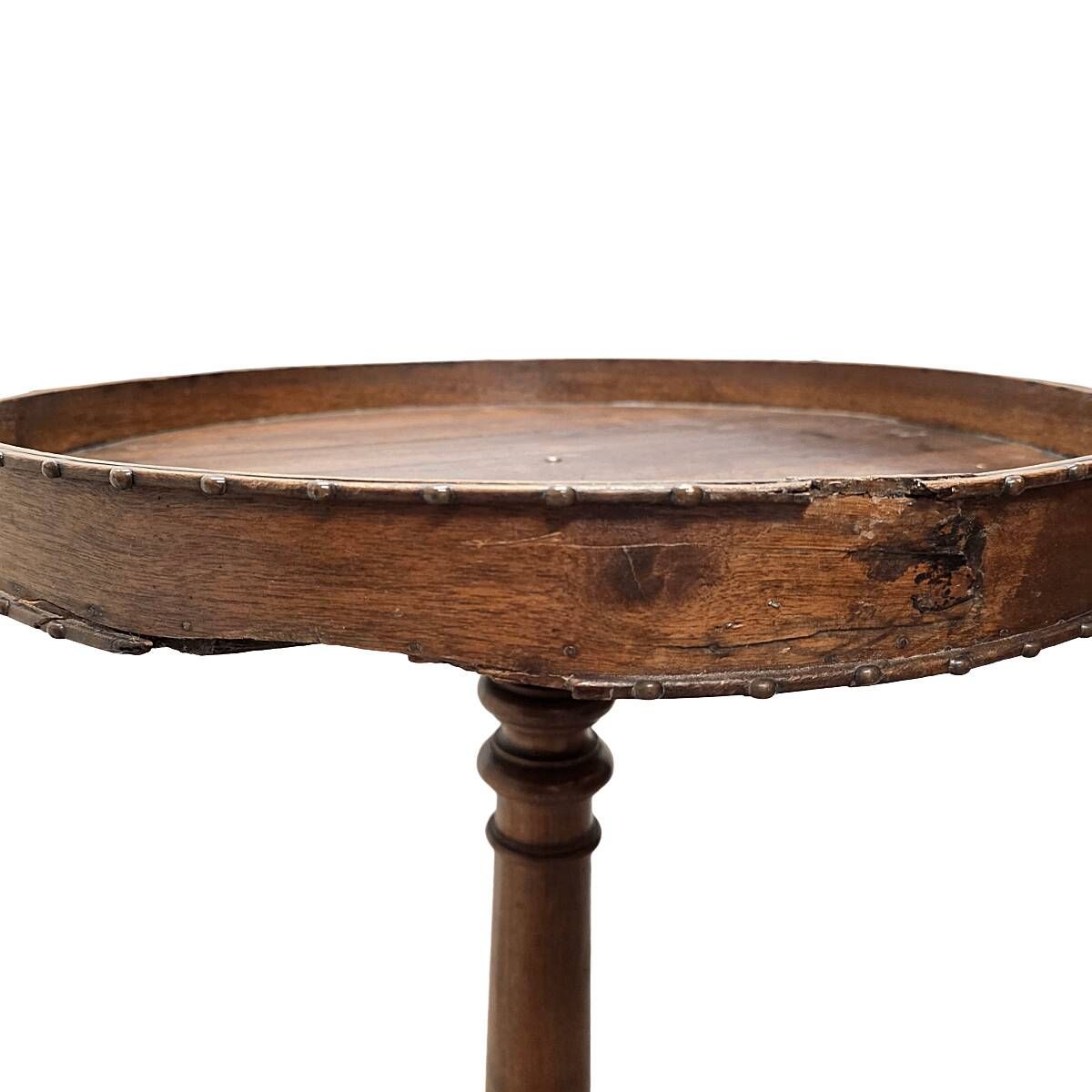 Antique French Gueridon With Raised Rim, mid 1800s